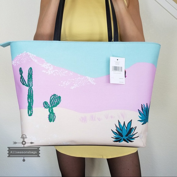 Kate spade car Francis scenic route tote RARE blue - Picture 2 of 8